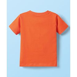 Babyhug Cotton Knit Half Sleeves Striped T-Shirts with Text Print Pack of 3 - Orange Blue & Yellow
