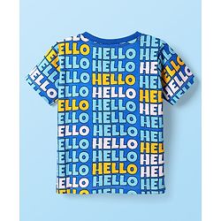 Babyhug Cotton Knit Half Sleeves Striped T-Shirts with Text Print Pack of 3 - Orange Blue & Yellow