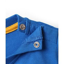Babyhug Cotton Knit Half Sleeves T-Shirts With Stripes & Animal Print Pack Of 3 - Blue & Yellow