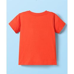 Babyhug Cotton Knit Half Sleeves T-shirt With Stripes & Animal Graphics Pack Of 3  - Light Green White & Orange