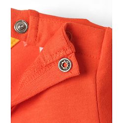 Babyhug Cotton Knit Half Sleeves T-shirt With Stripes & Animal Graphics Pack Of 3  - Light Green White & Orange
