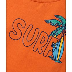 Babyhug Cotton Knit Half Sleeves T-shirt With Stripes & Beach Theme Graphics Pack Of 3  - Light Blue Navy Blue & Orange