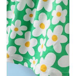 Babyhug Single Jersey Knit Cap Sleeves Frocks with Polka Dot & Floral Print Pack of 2 - Yellow & Green