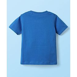 Babyhug Single Jersey Knit Half Sleeves T-Shirt & Dungaree with Nautical Print - Blue