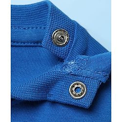 Babyhug Single Jersey Knit Half Sleeves T-Shirt & Dungaree with Nautical Print - Blue