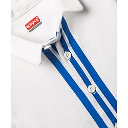 Babyhug Single Jersey Knit Half Sleeves Shirt & Shorts Set With Color Block Design - White & Blue