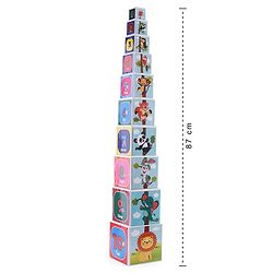 Babyhug My First Learning Tower Number I 10 Durable Stacking & Nesting Blocks for Early Learning I 4-in-1 Montessori Fun and Educational Toy for Toddlers - Multicolor