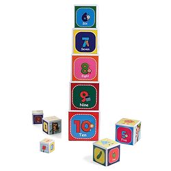 Babyhug My First Learning Tower Number I 10 Durable Stacking & Nesting Blocks for Early Learning I 4-in-1 Montessori Fun and Educational Toy for Toddlers - Multicolor