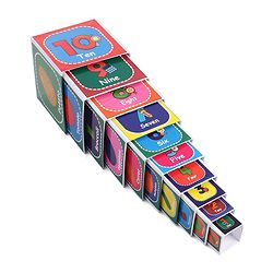 Babyhug My First Learning Tower Number I 10 Durable Stacking & Nesting Blocks for Early Learning I 4-in-1 Montessori Fun and Educational Toy for Toddlers - Multicolor