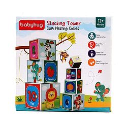 Babyhug My First Learning Tower Number I 10 Durable Stacking & Nesting Blocks for Early Learning I 4-in-1 Montessori Fun and Educational Toy for Toddlers - Multicolor