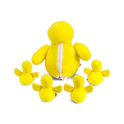 Babyhug Plush Mom Duck Stuffed with 4 Stuffed Wind Up Duck Babies Plush Toys Yellow - Height 25 cm