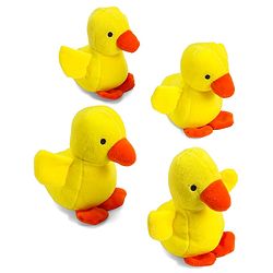 Babyhug Plush Mom Duck Stuffed with 4 Stuffed Wind Up Duck Babies Plush Toys Yellow - Height 25 cm