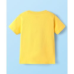 Babyhug Single Jersey Knit Ship Printed Dungaree Half Sleeves Inner Tee - Yellow