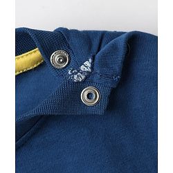 Babyhug Single Jersey Knit Half Sleeves T-Shirt & Shorts Set With Animal Print - Blue & Yellow