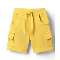 Babyhug Single Jersey Knit Half Sleeves T-Shirt & Shorts Set With Animal Print - Blue & Yellow