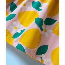 Babyhug Single Jersey Knit Sleeveless Frock with Lemon Print - Yellow