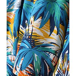 Babyhug Cotton Knit Sleeveless Frock with Coconut Tree Print - Blue