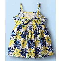 Babyhug Single Jersey Knit Sleeveless Frock With Floral Print - Multicolor