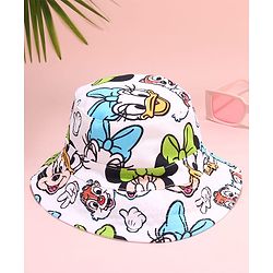Babyhug Disney Cotton Woven Two Layer Bucket Hat with Mickey & Friends Multicolor - Diameter 17 cm