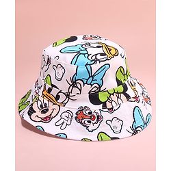 Babyhug Disney Cotton Woven Two Layer Bucket Hat with Mickey & Friends Multicolor - Diameter 17 cm