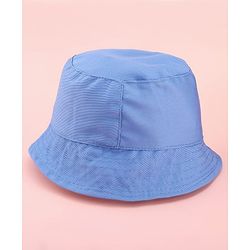 Babyhug Disney Cotton Woven Summer Cap with Mickey Mouse Patch Detailing Light Blue - Diameter 23 cm