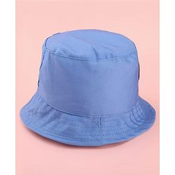 Babyhug Disney Cotton Woven Summer Cap with Mickey Mouse Patch Detailing Light Blue - Diameter 24 cm