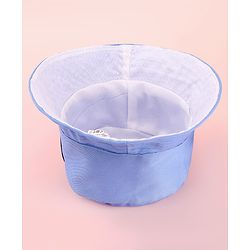 Babyhug Disney Cotton Woven Summer Cap with Mickey Mouse Patch Detailing Light Blue - Diameter 24 cm