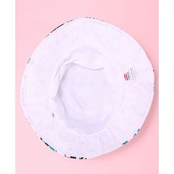 Babyhug Disney Bucket Hat with Mickey Mouse Family Print White - Diameter 17.5 cm