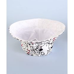 Babyhug Disney Cotton Woven Summer Cap With 101 Dalmatians Print White - Diameter 15 cm