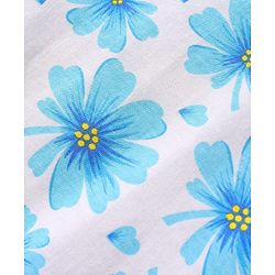 Babyhug Cotton Knit Half Sleeves Night Suit With Floral Print - Blue