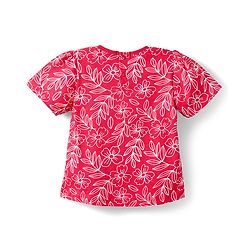 Babyhug Cotton Knit Half Sleeves Co-ords Night Suit with Floral Print - Red
