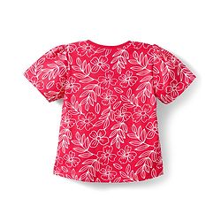 Babyhug Cotton Knit Half Sleeves Co-ords Night Suit with Floral Print - Red
