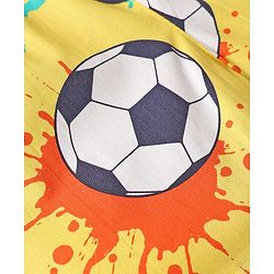 Babyhug Cotton Woven Above Knee Length Boxers With Checks & Football Print Pack Of 3 - Red Yellow & White
