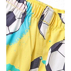 Babyhug Cotton Woven Above Knee Length Boxers With Checks & Football Print Pack Of 3 - Red Yellow & White