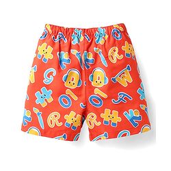 Babyhug Cotton Woven Above Knee Length Boxers With Checks & Football Print Pack Of 3 - Red Yellow & White