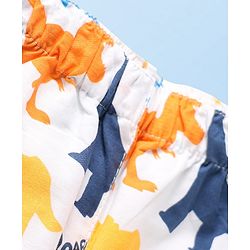 Babyhug Cotton Woven Boxers With Checks & Dino Print Pack Of 3 - Red Blue & White