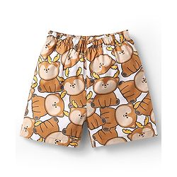 Babyhug Cotton Woven Boxers With Animal Print Pack Of 3 - Blue & White