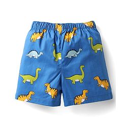 Babyhug Cotton Woven Boxers With Animal Print Pack Of 3 - Blue & White