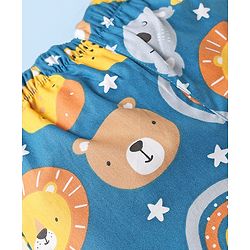 Babyhug Cotton Woven Above Knee Length Boxers With Animal & Star Print -   Navy Blue Yellow & White