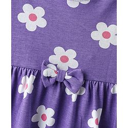 Babyhug Single Jersey Knit Half Sleeves Frocks with Ship & Floral Print Pack of 2 - Pink & Violet