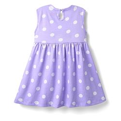 Babyhug Single Jersey Knit Sleeveless Star & Polka Dot Printed Frocks With Bow Applique Pack of 2 - Lavender & Fuchsia