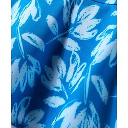 Babyhug Water Repellant Sleeveless Frock Swimsuit With Floral Print - Light Blue