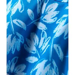 Babyhug Water Repellant Sleeveless Frock Swimsuit With Floral Print - Light Blue
