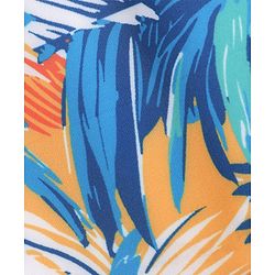 Babyhug Water Repellent Half Sleeves Legged Swimsuit With Tropical Print - Aqua Blue