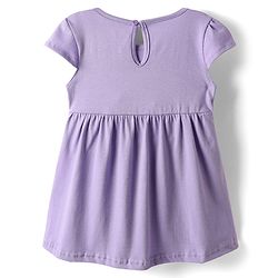Babyhug Single Jersey Knit Cap Sleeves Floral Printed Frocks With Bow Applique Pack of 2 - Pink & Lavender