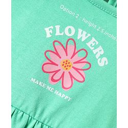 Babyhug Single Jersey Knit Half Sleeves Frock With Floral Print Pack Of 2 - Pink & Light Green