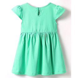 Babyhug Single Jersey Knit Half Sleeves Frock With Floral Print Pack Of 2 - Pink & Light Green