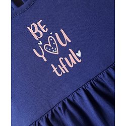 Babyhug Single Jersey Knit Short Sleeves Frocks With Floral Print Pack Of 2 - Blue