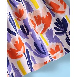 Babyhug Single Jersey Knit Short Sleeves Frocks With Floral Print Pack Of 2 - Blue