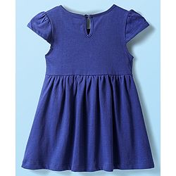 Babyhug Single Jersey Knit Short Sleeves Frocks With Floral Print Pack Of 2 - Blue